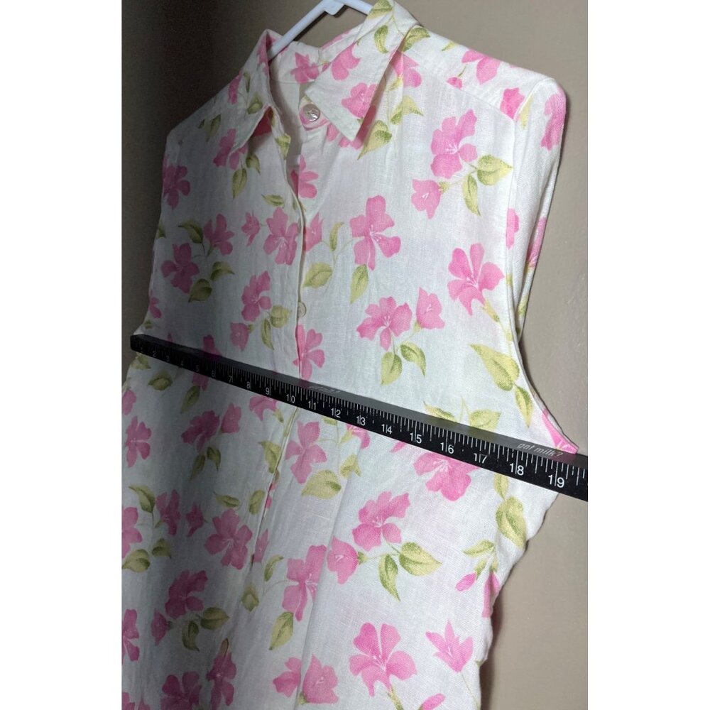 Studio Works Floral Linen Shirt Cottagecore Button Fairy Spring Layers Womens S - Picture 4 of 10